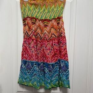 Colorful Strapless Dress